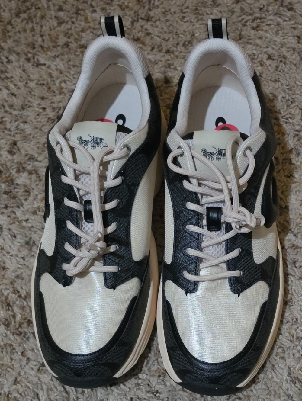 Coach Black and Cream Women's Fashion Sneakers